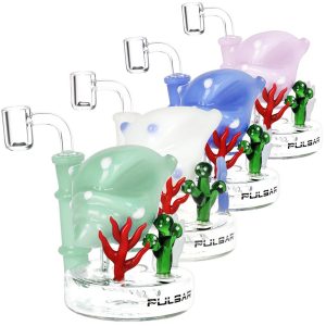 Pulsar Conch Reef Mini Glass Dab Rig - 4" / 14mm F / Colors Vary
